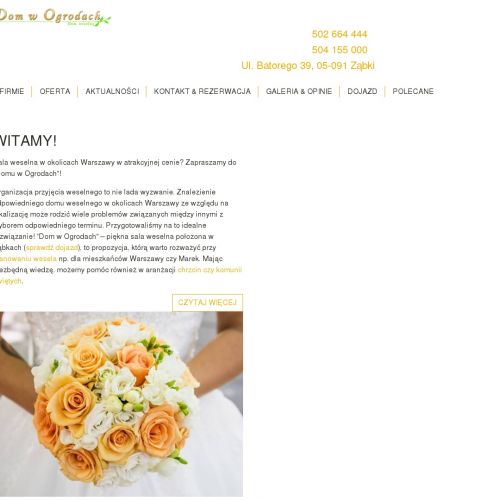 Sale weselne w okolicach warszawy w Ząbkach