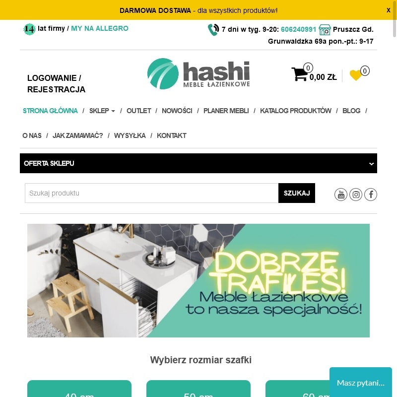 Szafka łazienkowa biała z drewnianym blatem