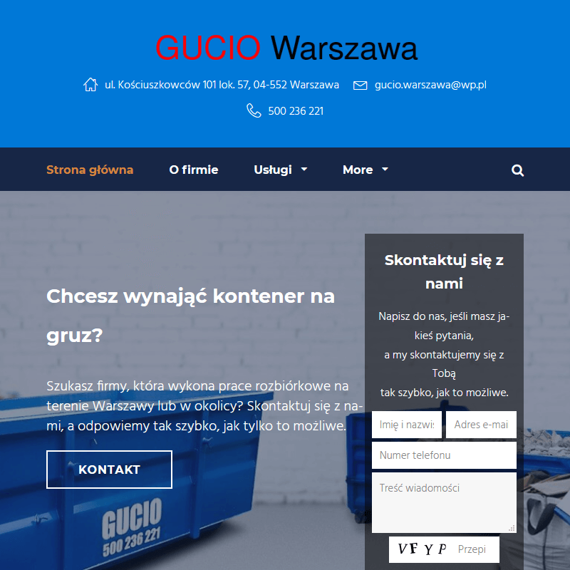 Kontenery na gruz wynajem