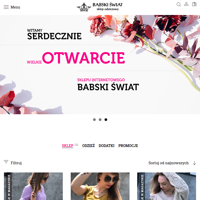 Butik internetowy z odzieżą damską